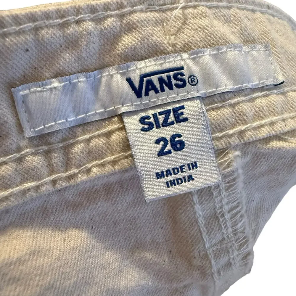 VANS Anaheim Sidewall Shorts w/ rainbow embroidery & strawberry belt Size 26